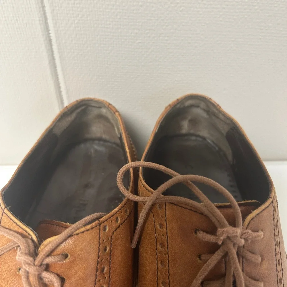 Cole Haan Wingtip‎ Oxford Mens 9.5 M Tan Leather Brogue Dress Shoes C12210
